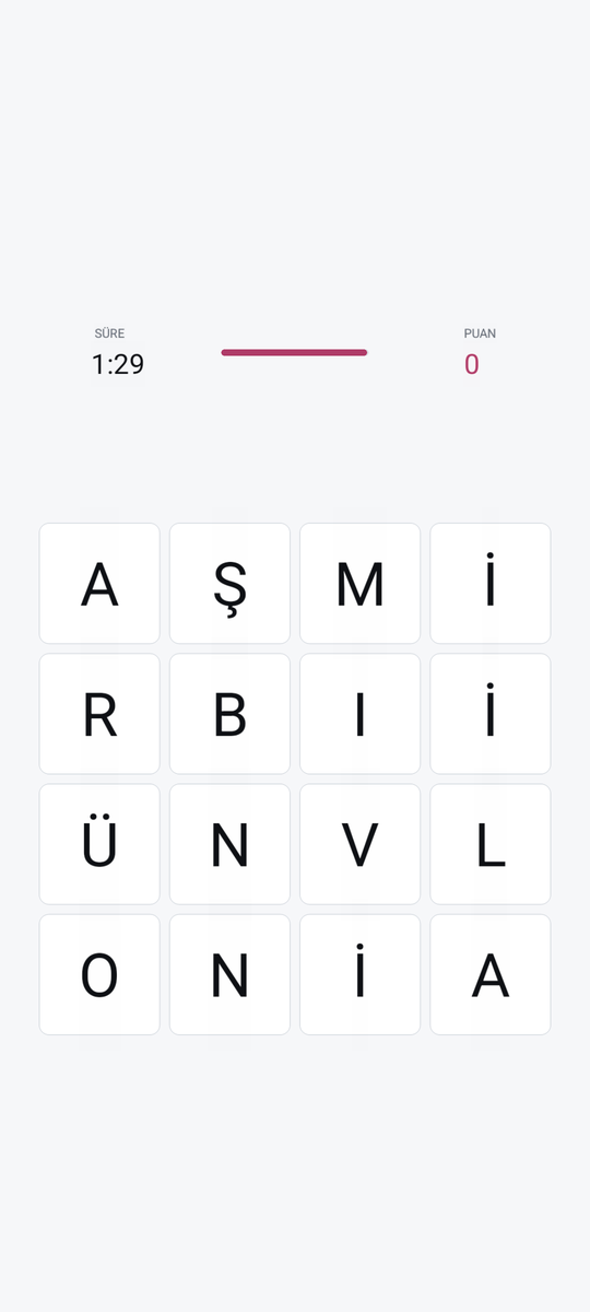 A grid where Ş, Ü, İ and I sit side by side